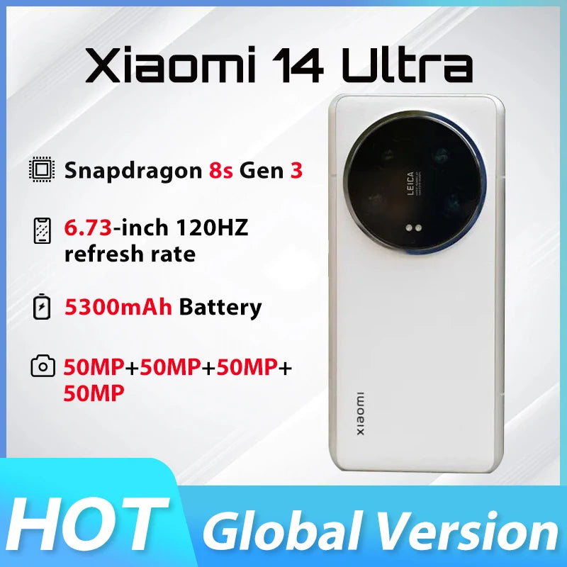 Original Xiaomi 14 Ultra Global Version 6.73" CellPhones Snapdragon® 8 Gen 3 120Hz  Leica quad camera 90W HyperCharge IP68