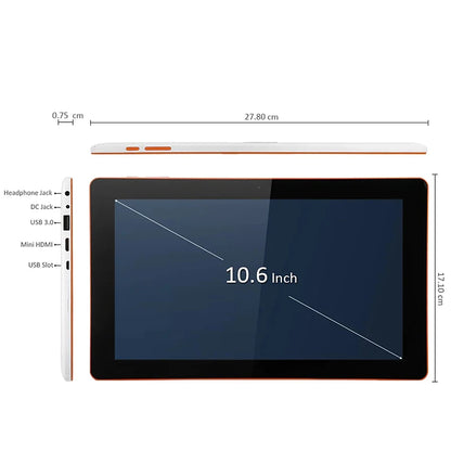 10.6" 2GB RAM 32GB ROM Windows 10 Tablet 64Bit Z8300 1366 x 768IPS HDMI-Compatible Battery 6600mAh 1*USB 3.0 1*Micro USB 6600mAh