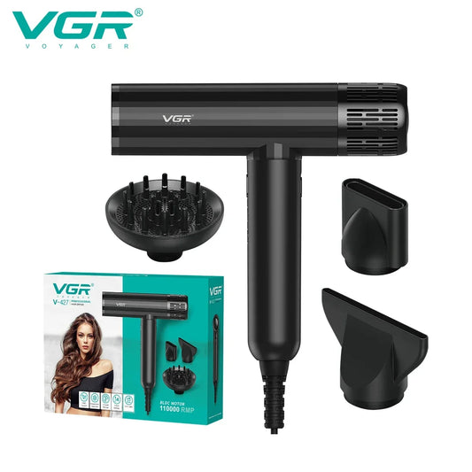 VGR Hair Dryer Professional Brushless Motor Hair Dryer Machine Negative Ion 110000 RPM Wired Hair Salon for Household Use V-427