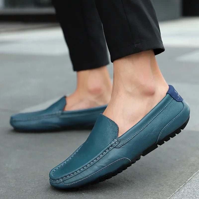 Casual Slip on Formal Loafers Men Moccasins Italian Black Male Driving Shoes Sneakers Plus Size Shoes Leather Men Luxury Trendy