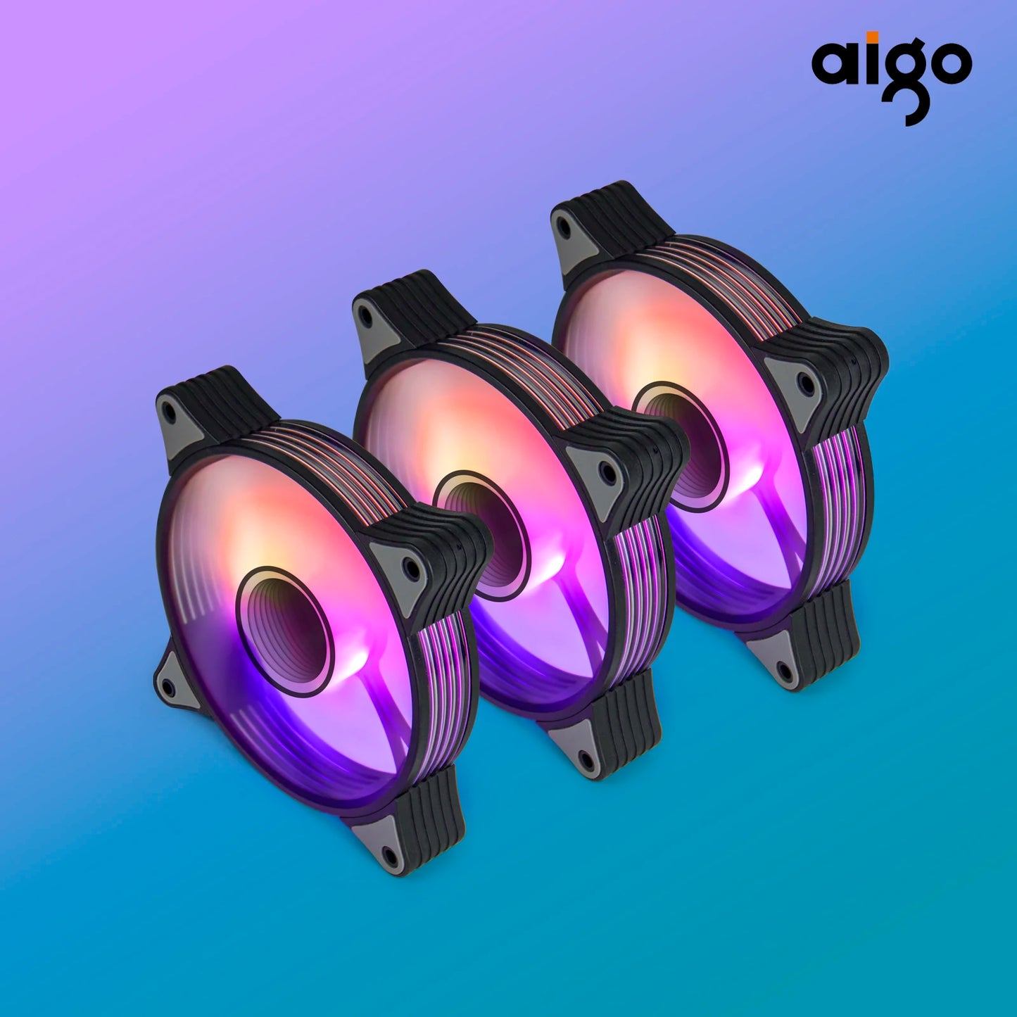 Aigo AR12PRO Computer Case Fan Ventoinha PC Unlimited Space 120mm RGB Fan 4pin PWM CPU Cooling Fan 3pin5v Argb 12cm Ventilador