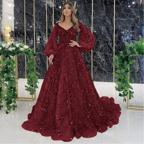 Autumn Women Evening Dress Sequined A-line Long Dresses Female Elegant Fashion Bling Club Party Vestidos Ladies Wedding Clothes