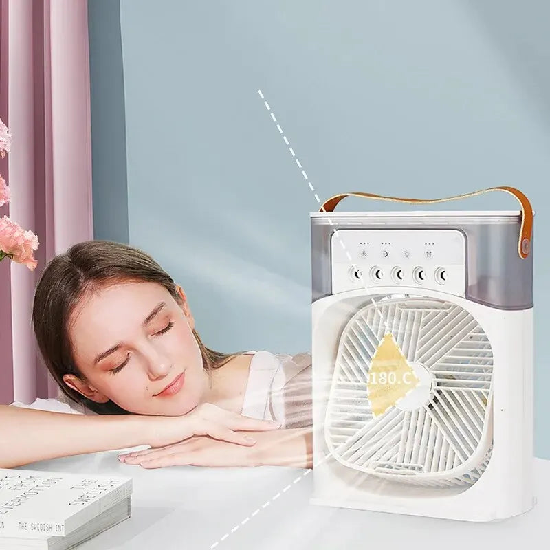 Five Hole Spray Humidification Fan USB Charging Cooling Fan Air Conditioning Refrigeration Moisturizing Fan Portable Portable