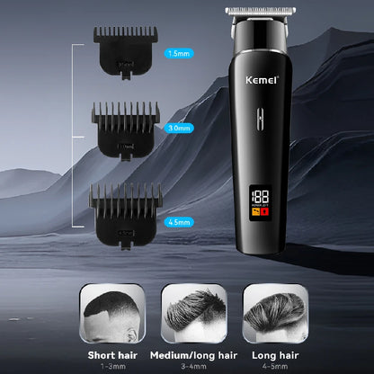 Kemei professional Hair & Beard Trimmer For Men Electric Hair Clipper Rechargeable Hair Cutting Machine Powerful Haircut Lithium