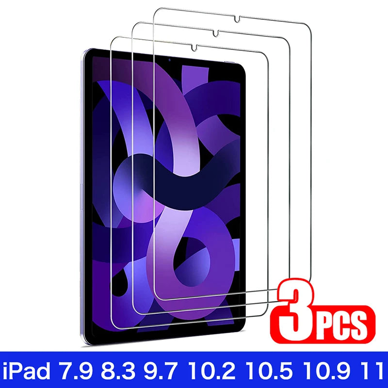 Screen Protector Tempered Glass FiLm For Apple iPad 10 9 8 7 Air 5 4 3 Mini 6 5 4 Pro 12.9 11 10.9 10.5 10.2 9.7 Tempered Film