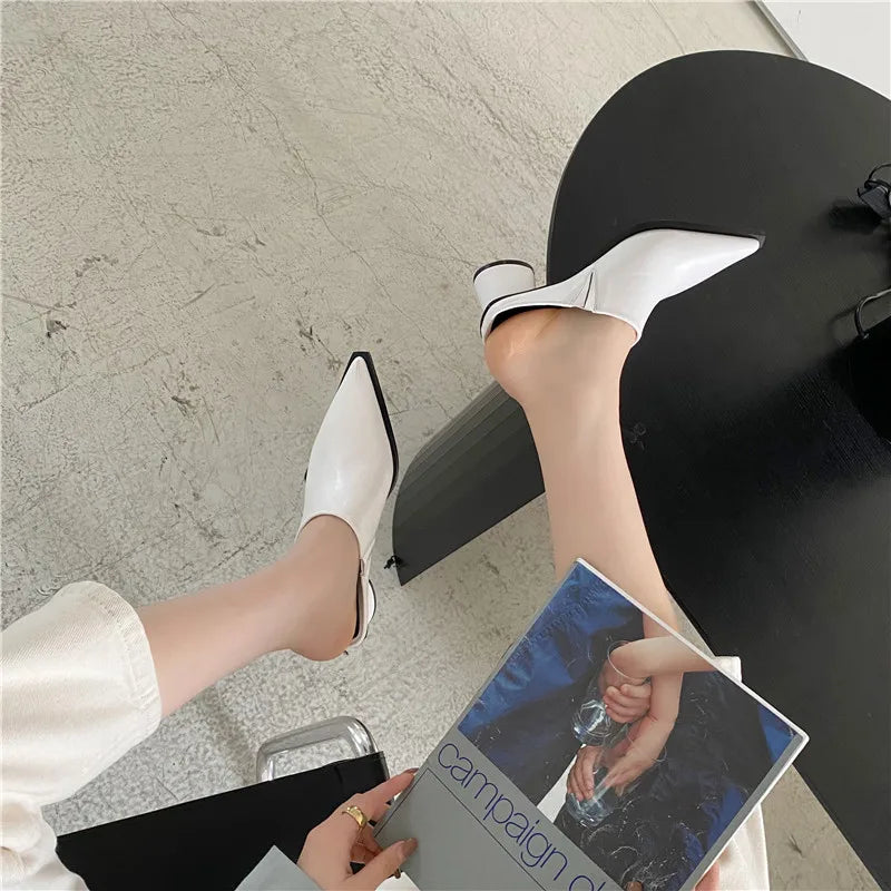 2022 New Baotou Half Slippers Female Summer Wear Muller Shoes Sandals Woman Shoes High Heels Sexy Shoes for Women Sandals