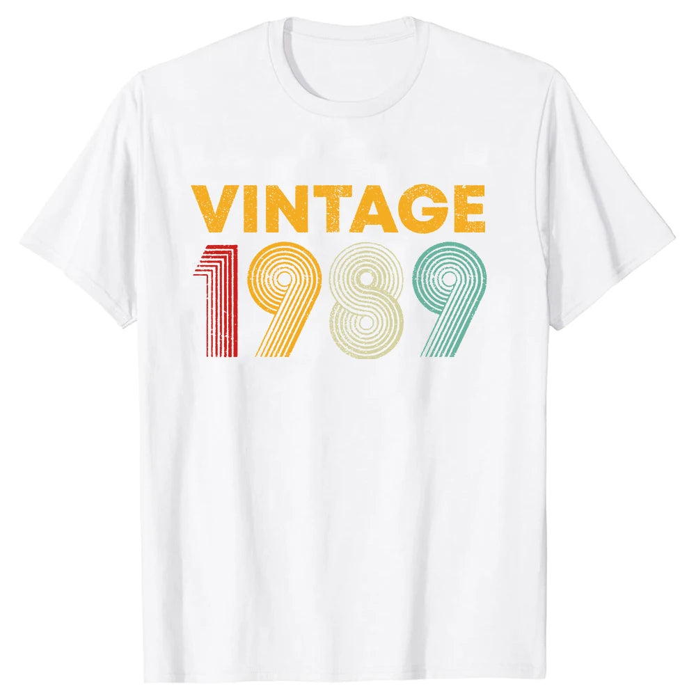 35th Birthday Classic 1989 Vintage Men Women 35 Years Tee Tops Round Neck Short-Sleeve Fashion Tshirt Casual Basic T-shirts