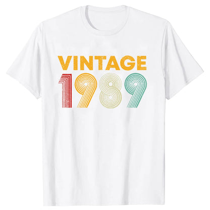 35th Birthday Classic 1989 Vintage Men Women 35 Years Tee Tops Round Neck Short-Sleeve Fashion Tshirt Casual Basic T-shirts