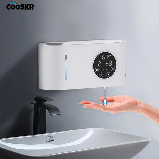 Automatic Soap Dispenser Wall-mounted Touchless Sensor Soap Dispenser with LED Screen 500ML Hand Wash Liquid Foam Soap Dispenser