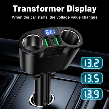 100W 2USB PD Dual Car Cigarette Lighter PD+QC3.0 Car Charger 12V/24V Universal Super Fast Charge Power Adapter Car Styling