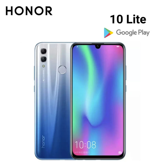 Global Version HONOR 10 Lite Smartphone Android 6.21 inch 4+64GB ROM 13+24MP Mobile phones Google Play Store Dual SIM Cellphones