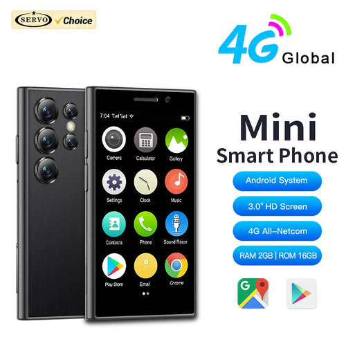 2024 New SERVO S24 Mini 4G Global Smartphone Android System Google Store 2000mAh Facial Unlock Small Smartphones Latest Upgrade