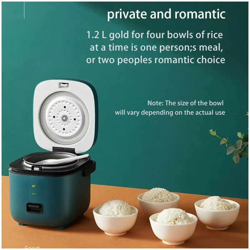 Mini Electric Rice Cooker Intelligent Automatic Household Kitchen Cooker 1-2 People Small Food Warmer Steamer 1.2L Rice Cooker