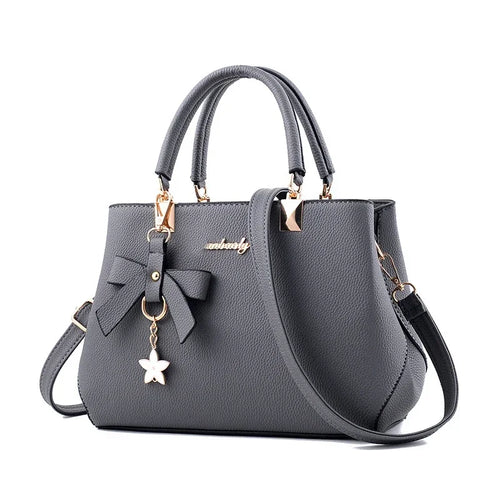 Yogodlns Elegant Women Messenger Bags With Flower Pendant Office Ladies Totes Pure Handbag For Female Crossbody Shoulder Bags