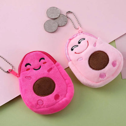 Avocado Plush Purse Kawaii Cute Key Case Bags Small Coin Bags For Women Boys Girls Gift Mini Handbag