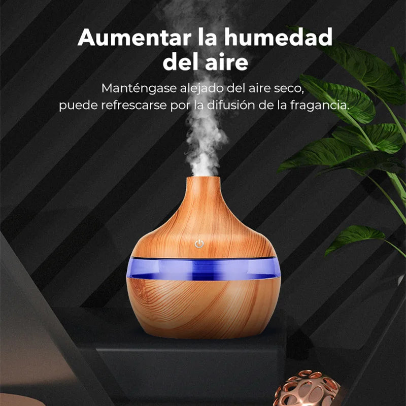 300ML Electric Aroma Diffuser Air Humidifier Essential Aroma Oil Diffuser Ultrasonic Wood Grain Humidifier USB Mini Mist Maker