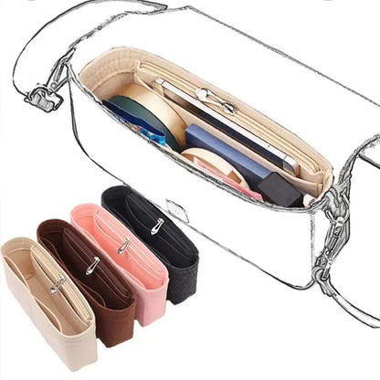 1Pcs Multi-Pocket Bag Organizer for Storage Bag Inner Bag Liner Bag Felt Insert Handbag Organizer Cosmetic bags