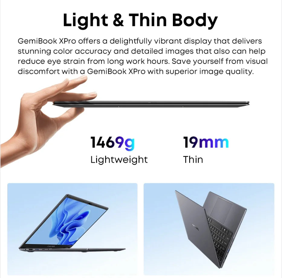 CHUWI 14.1-inch GemiBook XPro Laptop Intel N100 Graphics 600 GPU Screen 8GB RAM 256GB SSD With Cooling Fan Windows 11 Notebook