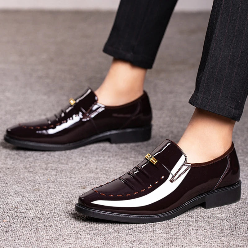 Patent Leather Men Dress Shoes Classic Formal Leather Shoes for Men Formal Office Work Shoes Men Party Oxfords Business Shoes