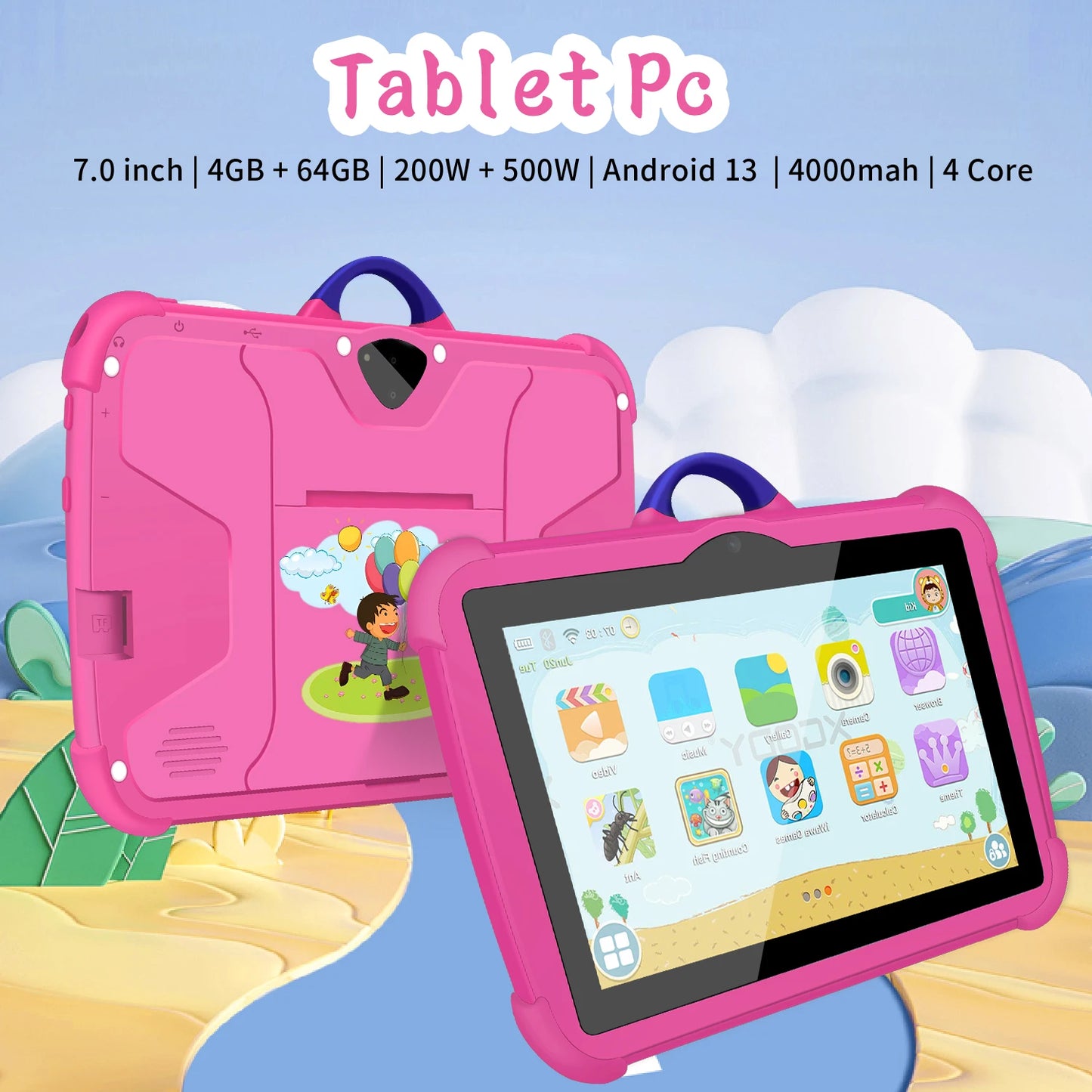 New 7-inch mini PC Children's Tablet with 4GB RAM  64GB ROM for Learning and Education Quad core Children's gift Tablet