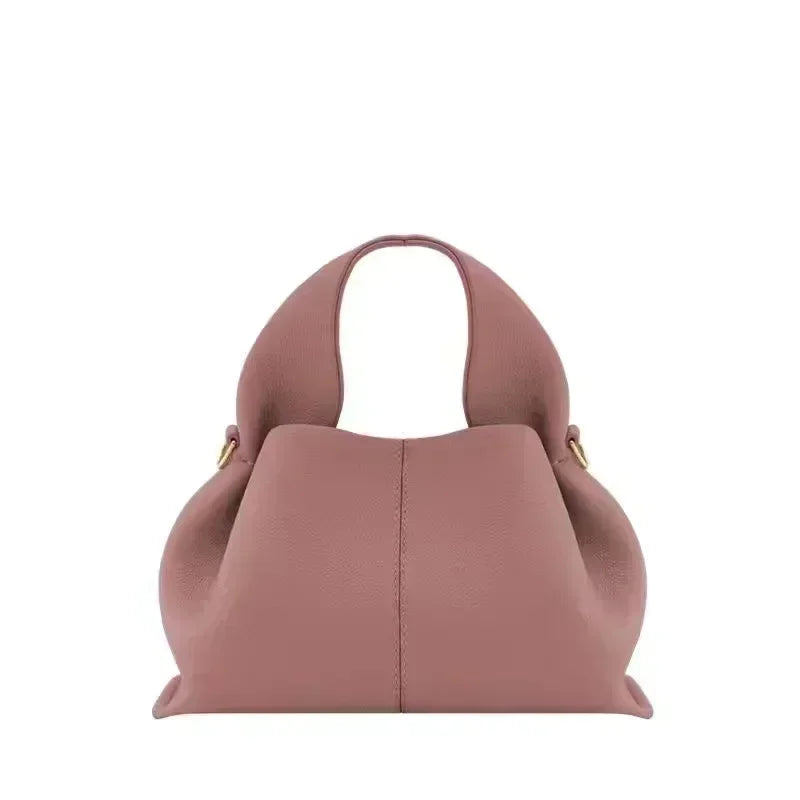 Cloud Bags for Women with Logo  Ladies Cowhide Simple Dumpling Shape Shoulder Handbag New French Luxury Brand Genuine Leather