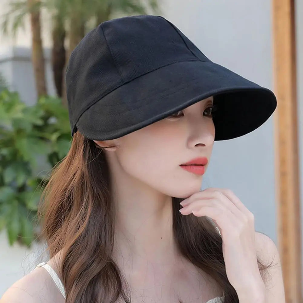 2024 UV Protection Hat Without Makeup Fisherman Cap Sun Hat Portable Foldable Wide Brim Sun Protection Hats Summer Adjustable