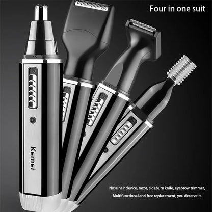 4 in 1 Rechargeable Men Electric Nose Ear Hair Trimmer Women trimming sideburns eyebrows Beard hair clipper cut Shaver