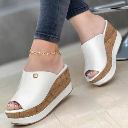 Roman Shoes Sandals For Ladies Shoes Summer Sandals Fashion Solid Color Wedge Platform Slippers Elegant Fashion Shoes Ladies