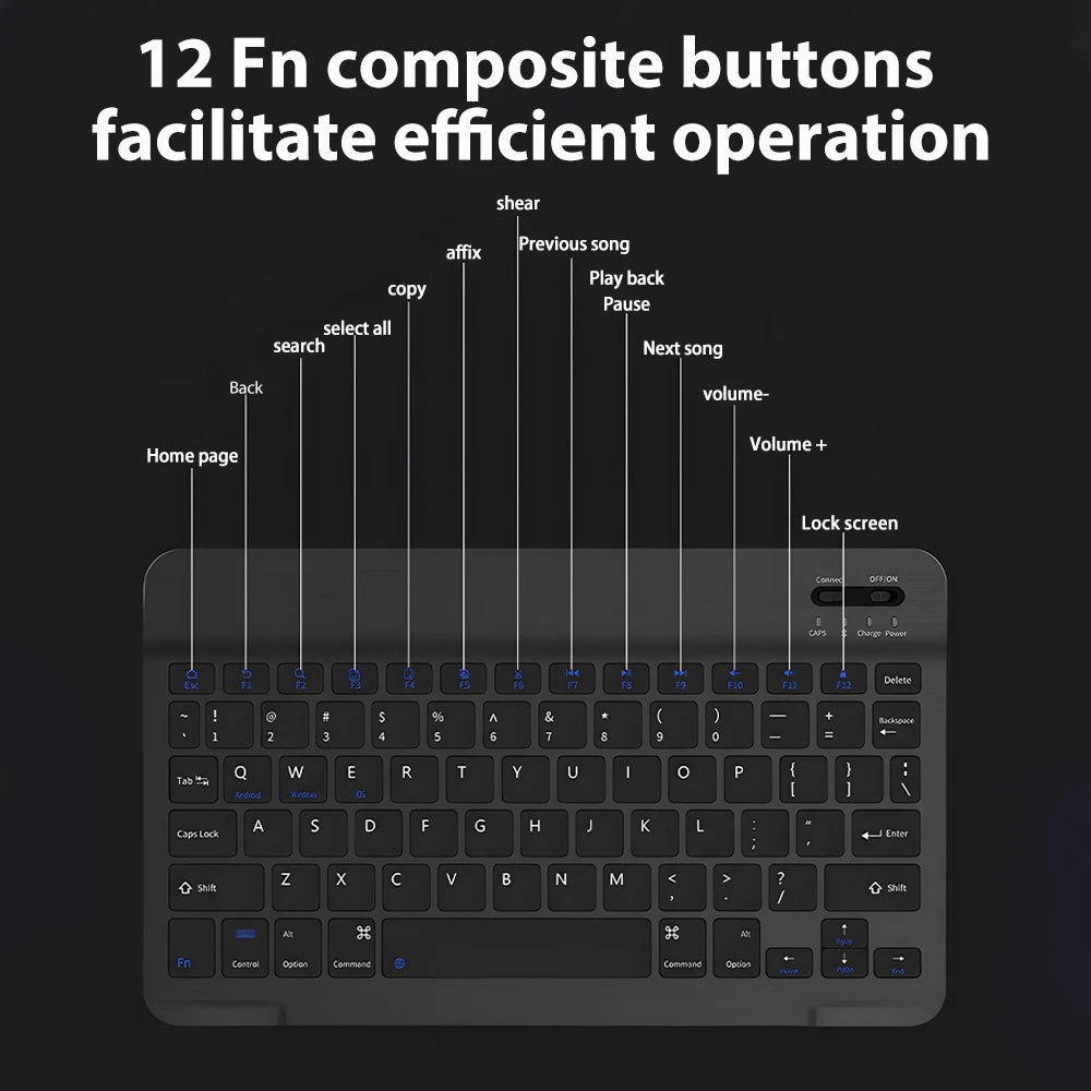 CASEPOKE For iPad Xiaomi Samsung Huawei Tablet Phone Bluetooth Keyboard and Mouse Mini Wireless Keyboard Android IOS Windows