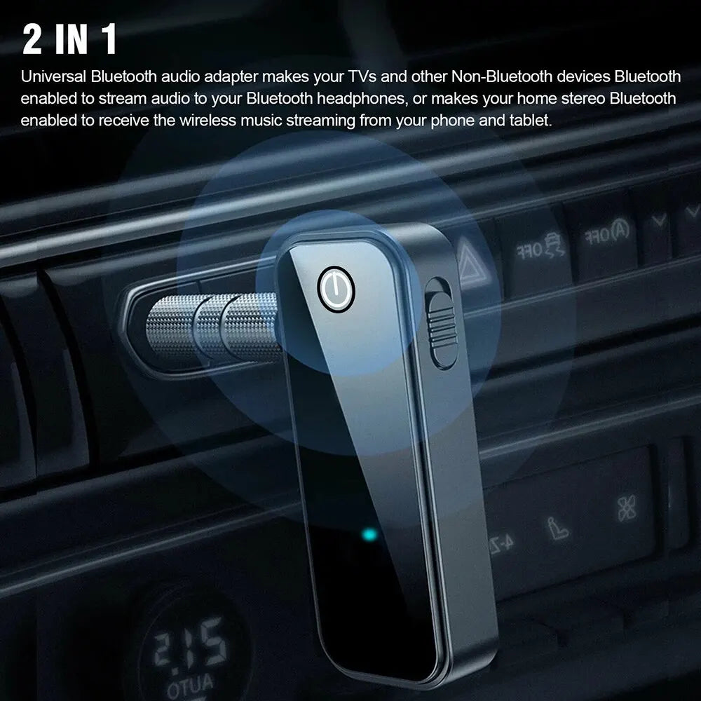 USB Wireless Bluetooth 5.0 Audio Transmitter Receiver Adapter 3.5mm Aux Car