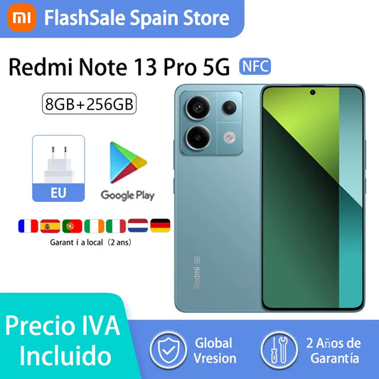 Xiaomi Redmi Note 13 Pro 5G,handy，Smartphones，NFC,Snapdragon 7s Gen 2, 120HZ AMOLED display，200MP Camera，67W charging, 5100mAh battery，Local warranty, global version