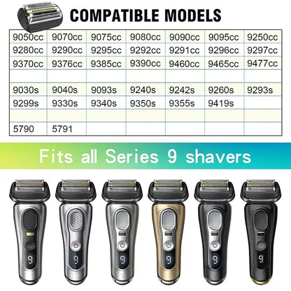 92B Replacement with Braun 9 Series Electric Shaver 9290cc, 9291cc, 9370cc, 9293s, 9385cc, 9390cc, 9330s, 9296cc Razor