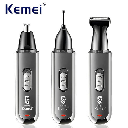 Kemei 3 IN 1 Eyebrows Trimmer Nose Trimmer Electric Replaceable Hair Remover Professional USB Charging Hair Shaver KM-313