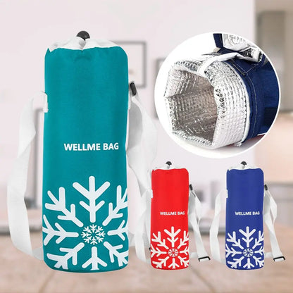 1.5L Portable Thermal Insulated Bottle Cover Cooler Bags Collapsible Waterproof Aluminum Film Travel Insulated Water Bottle