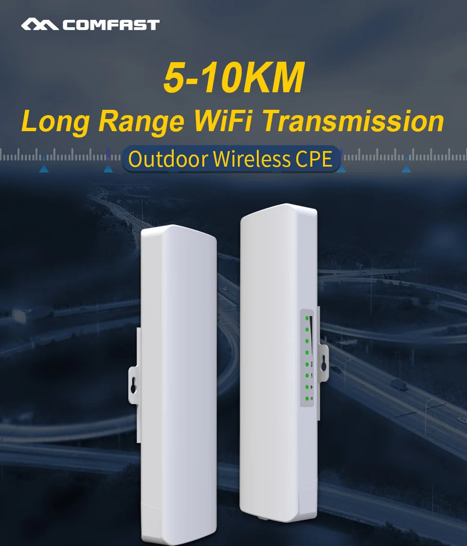 Comfast 3-5KM 2.4Ghz 5.8Ghz 300Mbps Outdoor Wireless Radio Bridge CPE Router Wi fi Signal Amplifier Booster Extender Repeater AP