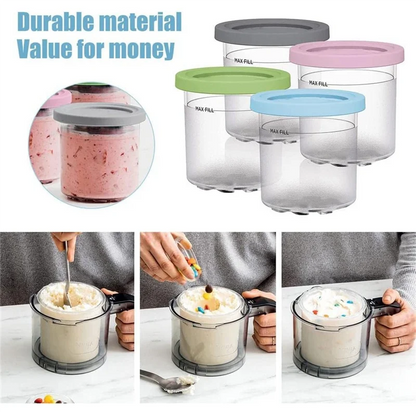 Ice Cream Pints Cup, Ice Cream Containers with Lids for Ninja Creami Pints NC301 NC300 NC299AMZ Series Ice Cream Maker