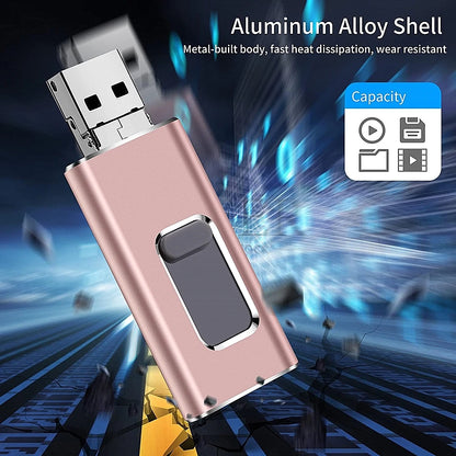 for iPhone USB Flash Drive 2TB 1TB USB 3.0 Pendrive 3in1 Mirco USB 3.0 512G 256GB 128/64/32gb Memory Stick USB Key MFi Pen drive