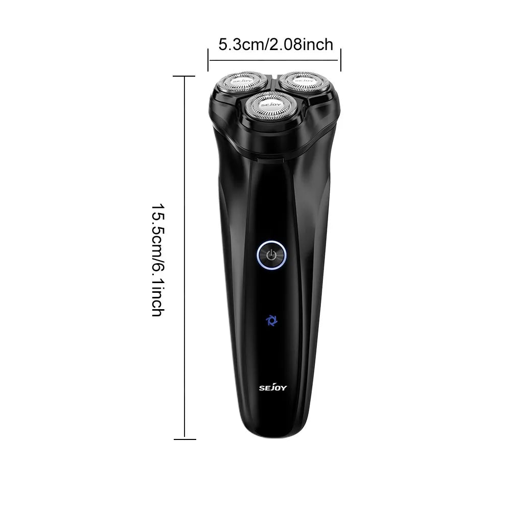 Sejoy Beard Shavers for Men Electric Razor Cordless Rechargeable Triple Blades Shaver Electric Shaver for Men