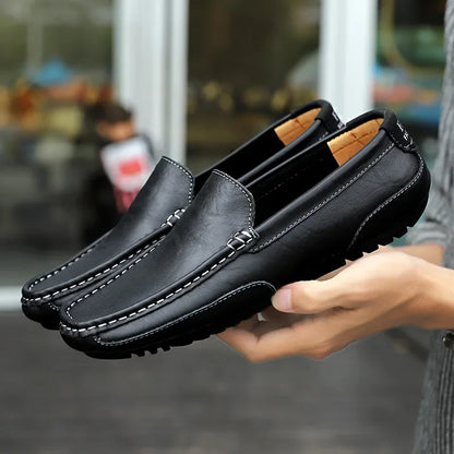 Casual Slip on Formal Loafers Men Moccasins Italian Black Male Driving Shoes Sneakers Plus Size Shoes Leather Men Luxury Trendy