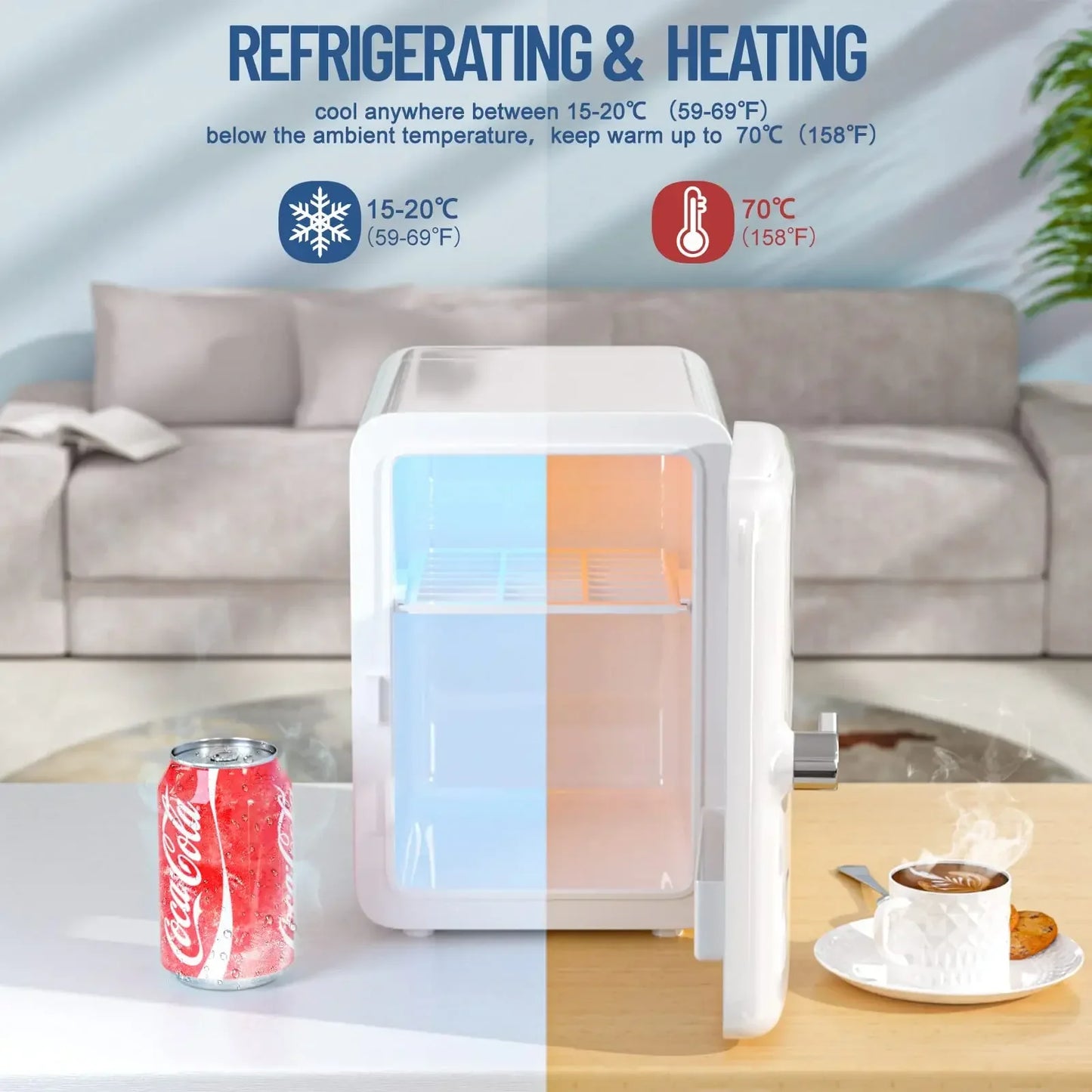 Mini Fridge 4L Portable Drinks Fridge Small with Cooling and Heating Function for Home Office Car and Camping Vevor Refrigerator