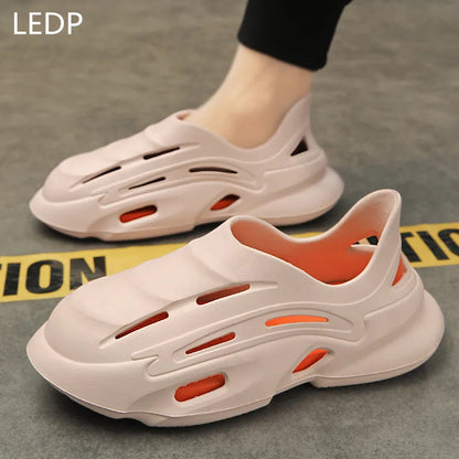 Men's Beach Sandals Casual Outdoor Waterproof Comfortable Trendy All-match Breathable Fashion Non-slip Flat Shoes Summer Main