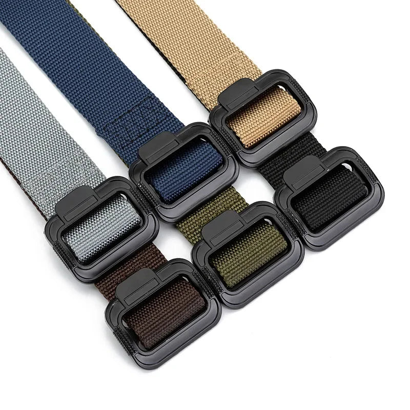 2024 New fashion Men's sports Belt Adjustable Outdoor Travel Tactical Belt Aluminum Alloy Buckle 125cm