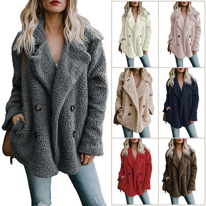 Jocoo Jolee Women Faux Fur Coat Warm Autumn Winter Teddy Female Casual Coat Oversized Soft Fluffy Fleece Jackets Overcoat