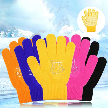 1 Pair Children Gloves Non-slip Rubber Winter Warm Stretch Gloves Boys Girls Sport Ski Cycling Fishing Slip Knit Gloves