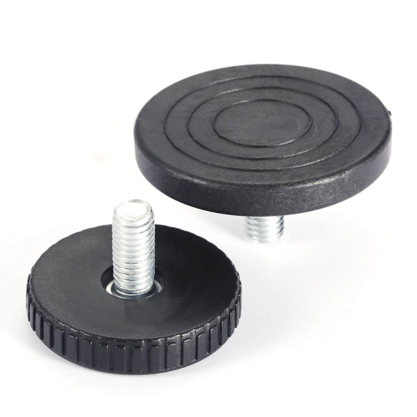 4 Pcs Black Leveling Feet Adjustable Furniture Feet M8*18mm Screw On Furniture Glide Base Diameter 40mm 50mm for Furniture Legs