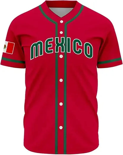 Custom 2024 World Mexico Baseball Jersey Adults Sports Baseball Classic Shirts Printed Personalized Name Number for Men