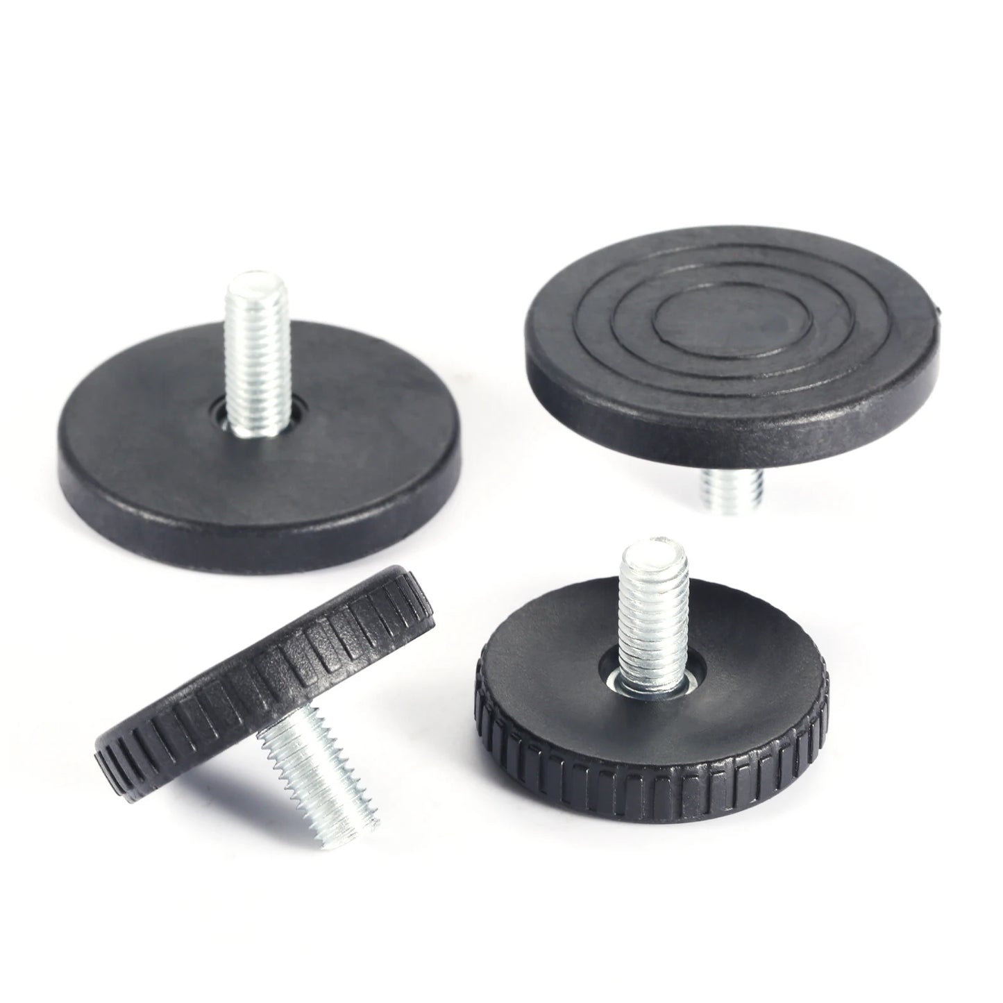 4 Pcs Black Leveling Feet Adjustable Furniture Feet M8*18mm Screw On Furniture Glide Base Diameter 40mm 50mm for Furniture Legs