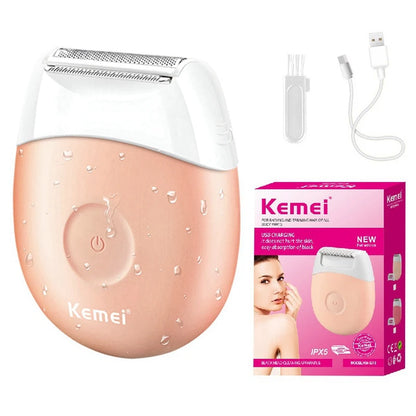 Kemei Electric Shaver for Women Body Electric Razor for Womens Bikini Legs Underarm Public Hairs Rechargeable Trimmer Wet Dry