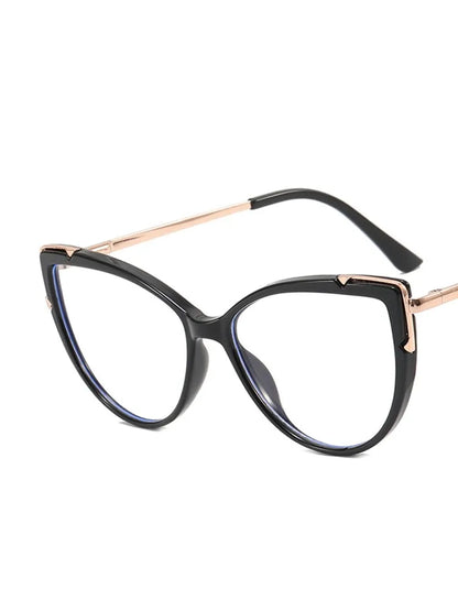 Metal Cat Eye Glasses Frame Woman Fashion TR90 Brand Designer New Trend Cateye Computer Eyewaer Gradient Color Frame Eyegalsses