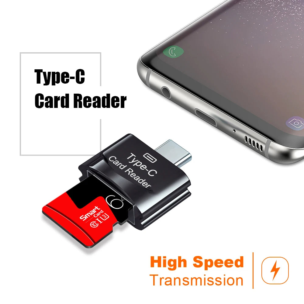 High Speed Micro-USB3.0/Type-C Memory Card 8GB 16GB 32GB 64GB 128GB 256GB C10 TF Micro-SD OTG Phone Adapter micro tf sd card